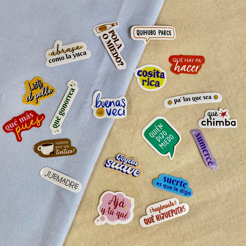 Stickers que contienen fraseS típicas de Colombia