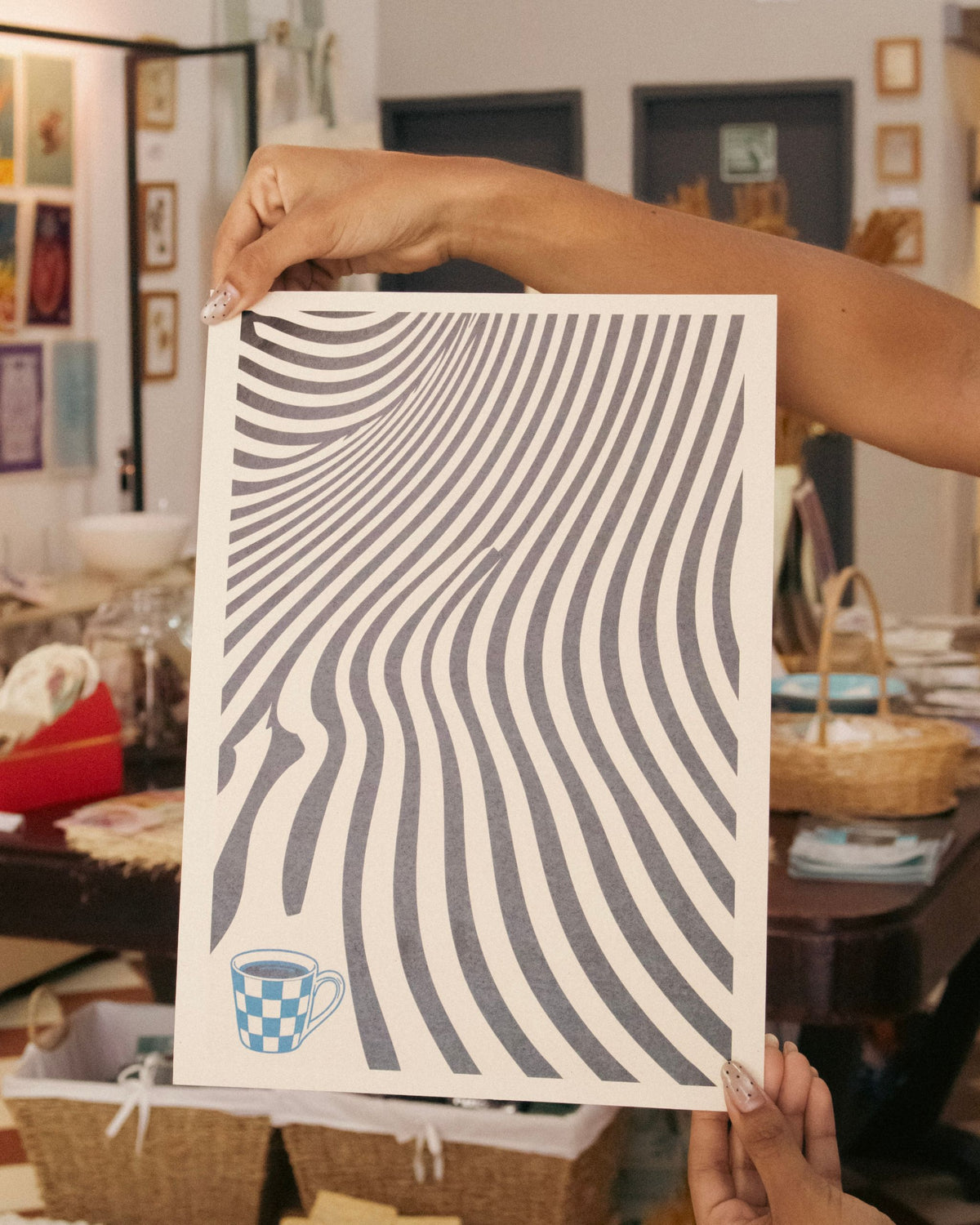 Poster: Ondas Op Art y Café