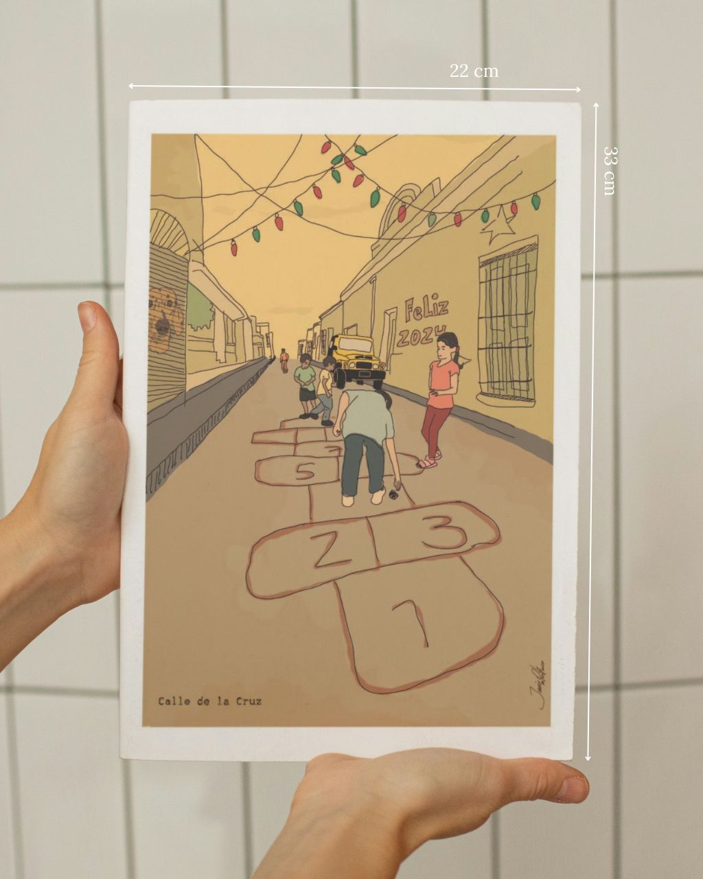 Poster calle de la Cruz hecho por un artista colombiano.