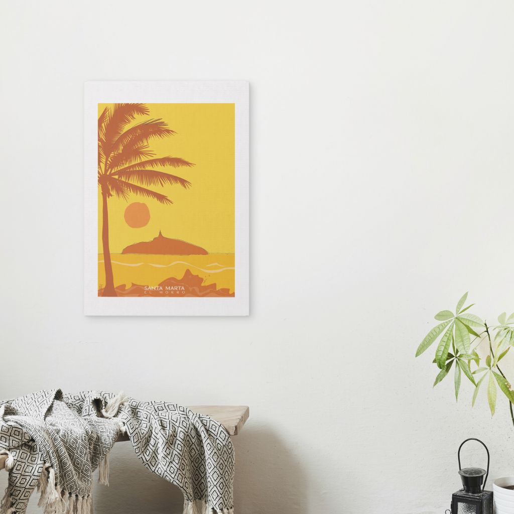 Poster que ilustra el hermoso Atardecer Samario, el que nos atrapa cada tarde desde nuestro balcón.