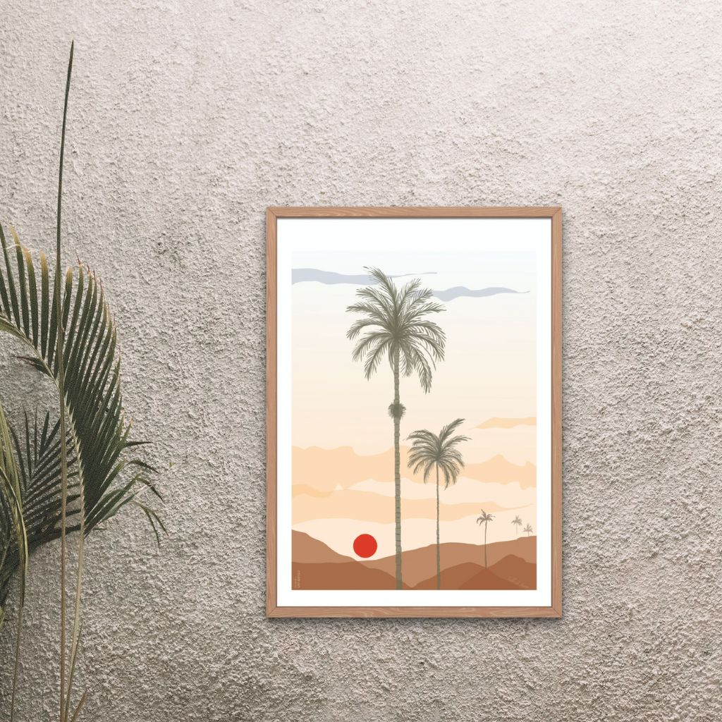 Poster del Valle del Cocora, Colombia con enmarcado artesanal.