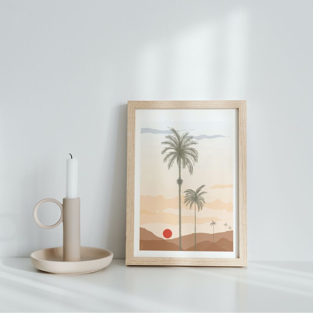 Mini poster del Valle del Cocora, Colombia con enmarcado artesanal.