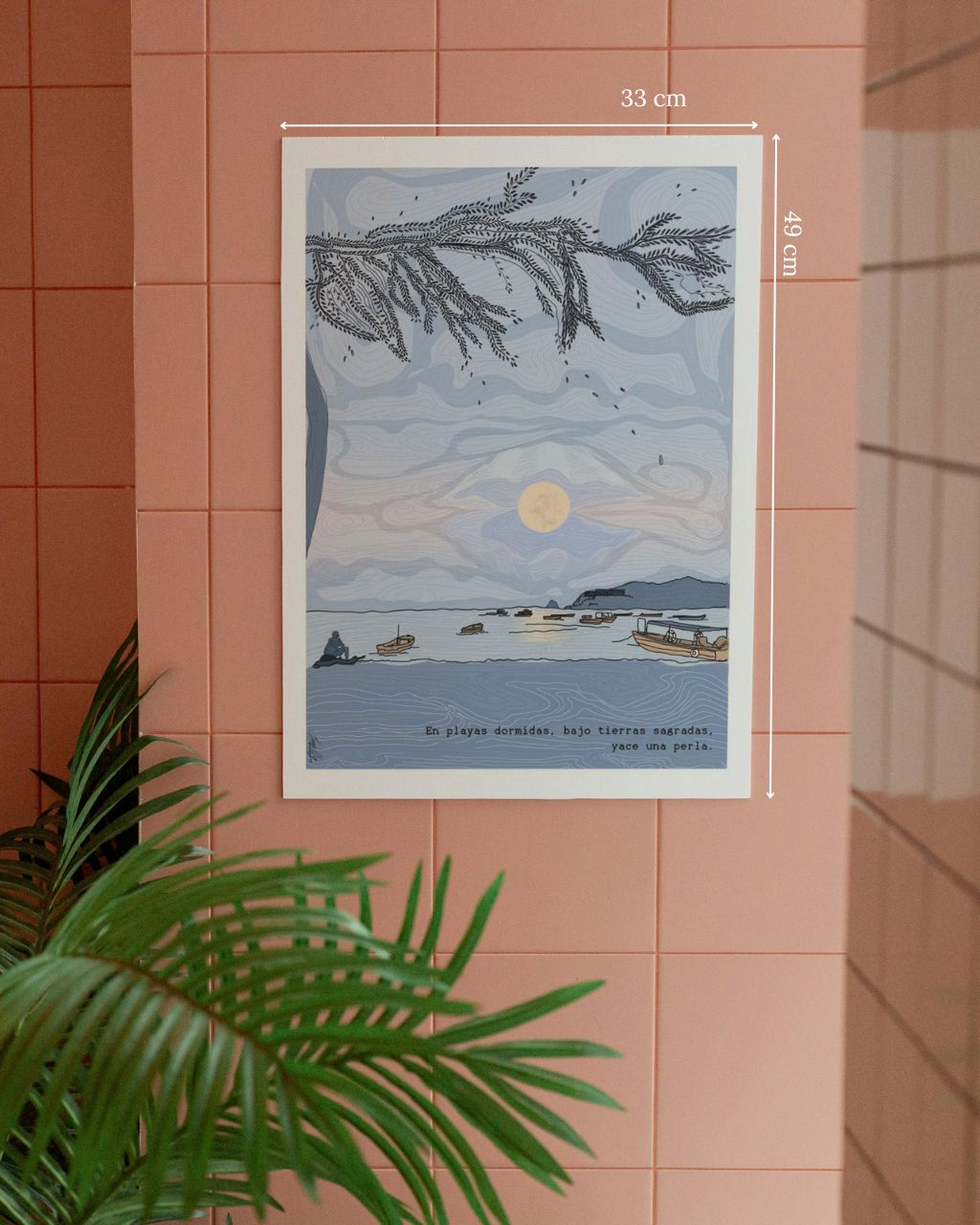 Poster Yace una Perla de la artista Jamie, una samaria inspirada por su tierra.