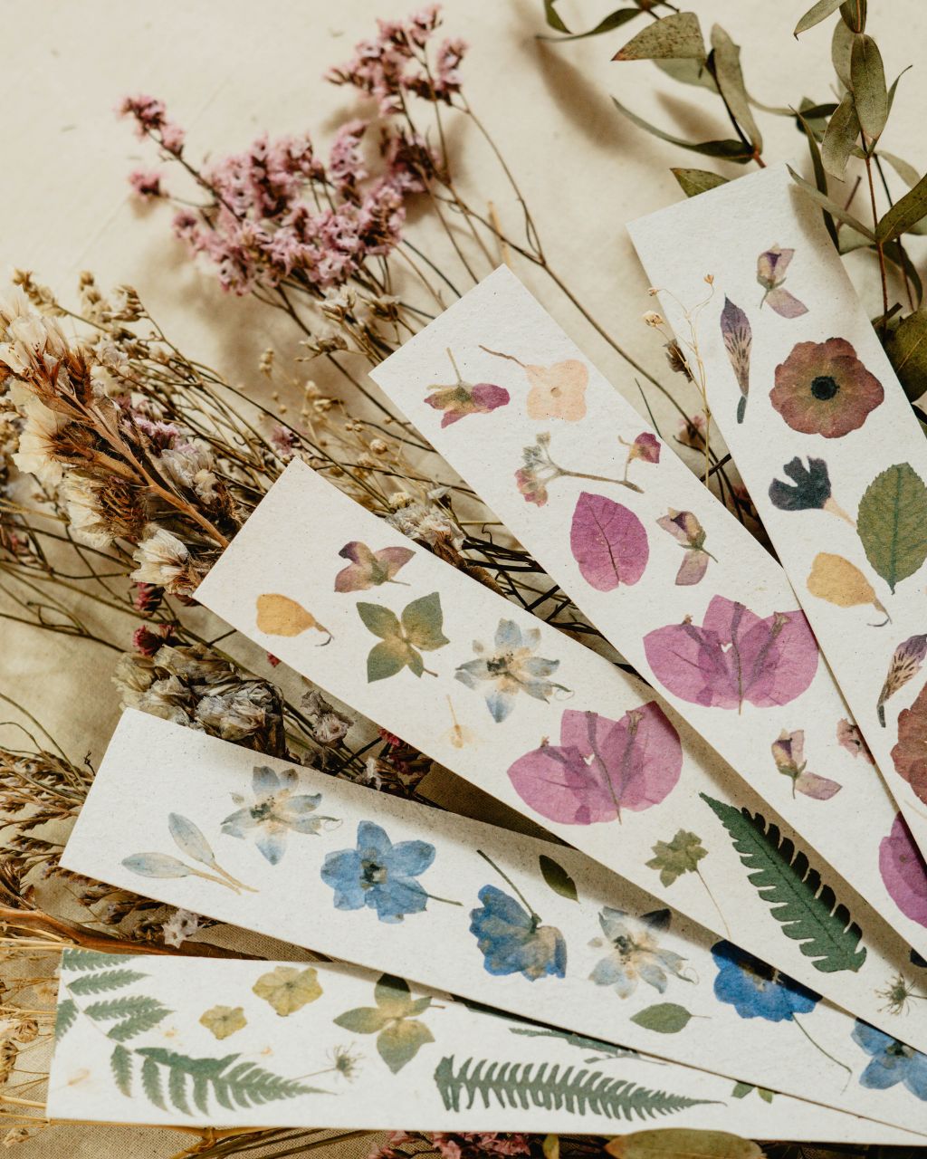 Bookmarks con prits de flores colombianas