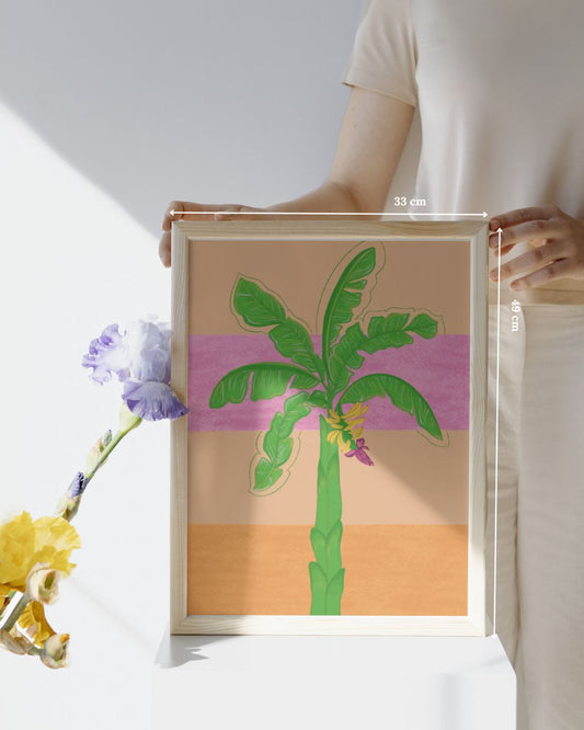 Poster Raíces Caribe enmarcada artesanalmente con madera natural.