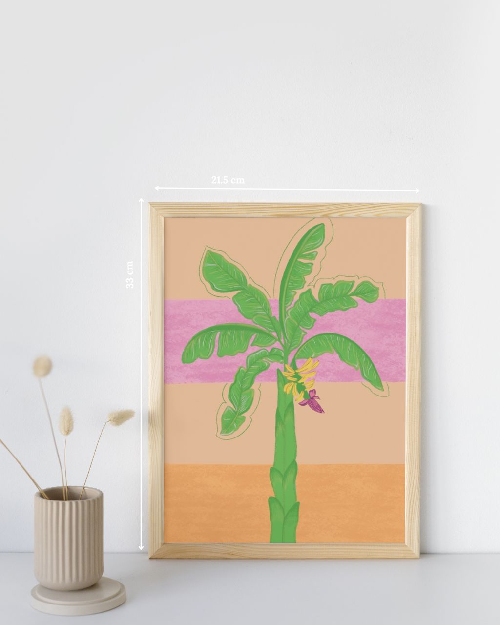 Poster Raíces Caribe enmarcada artesanalmente con madera natural.