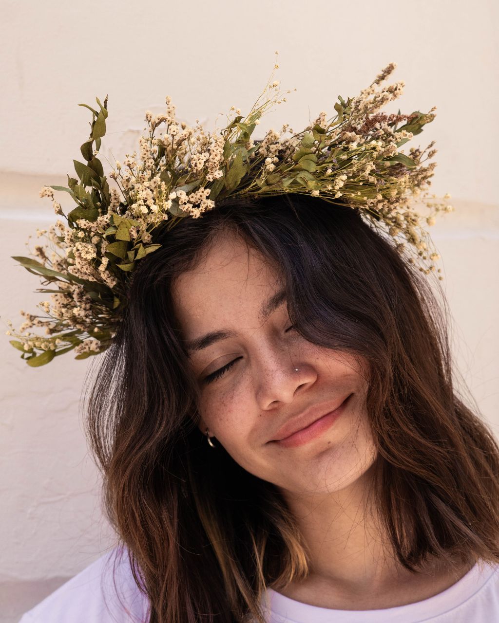 Tiara de flores perdurables