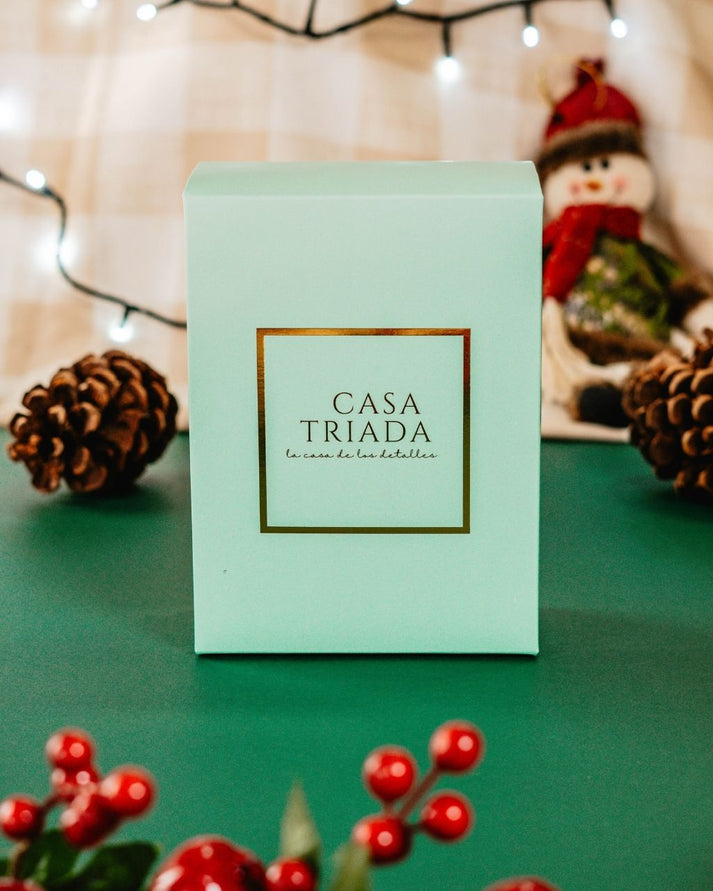 Empaque de regalo en elegante caja verde