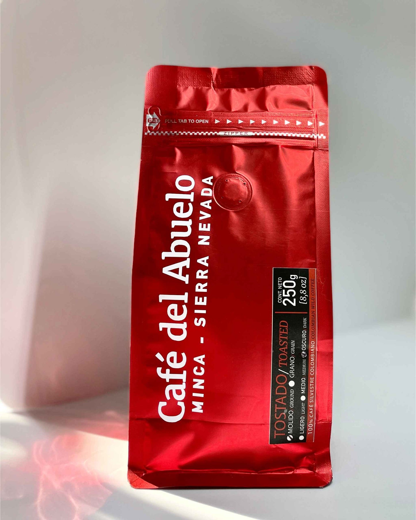 Café silvestre de la sierra nevada de santa marta con notas fuertes.