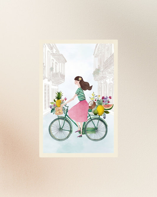 Poster Bicicleta con Frutas, versión individual.