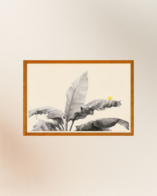 Poster: Plátano y Mariposa Amarilla