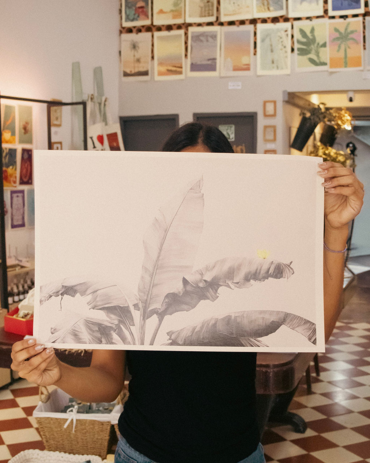 Poster: Plátano y Mariposa Amarilla