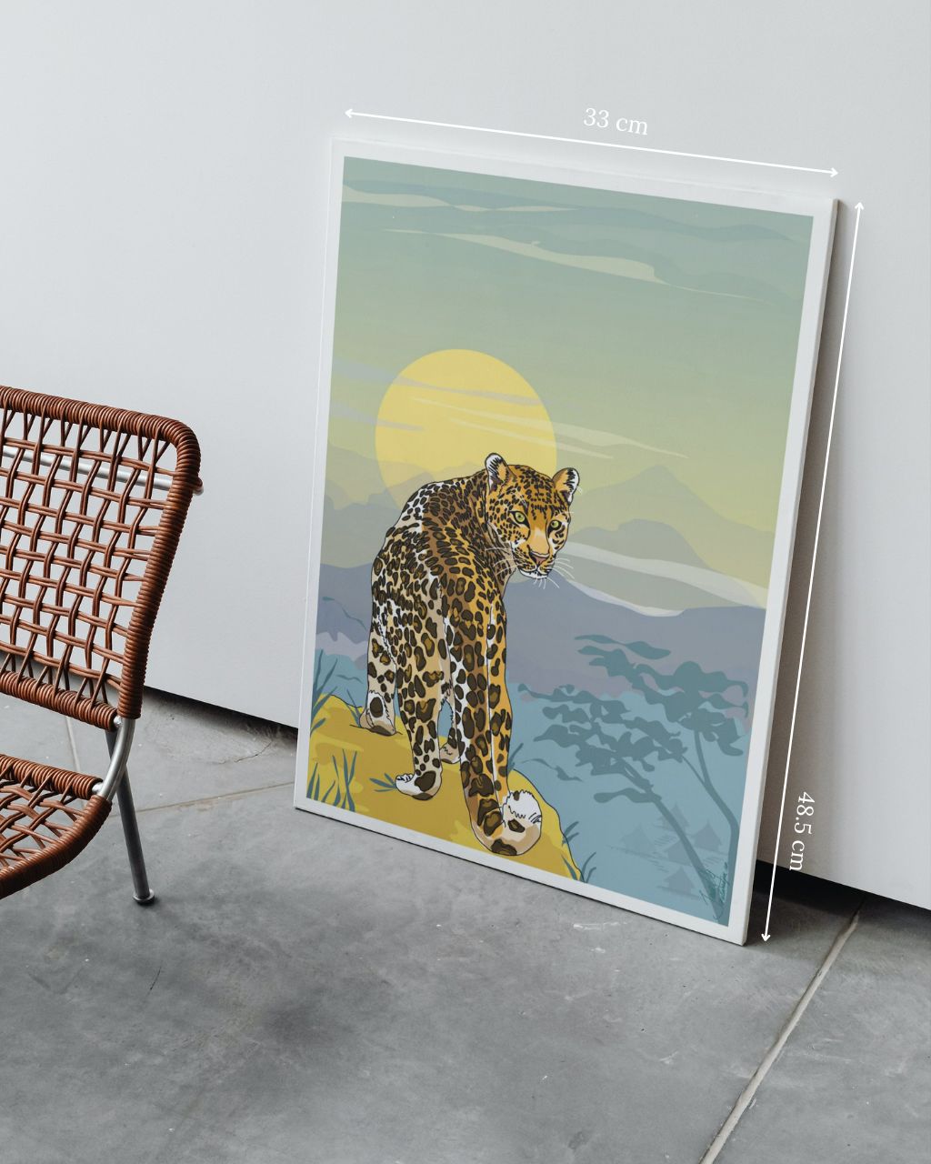 Poster amanecer jaguar en retablo.