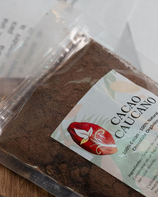 Cacao en polvo 100% orgánico, proveniente del Cauca.