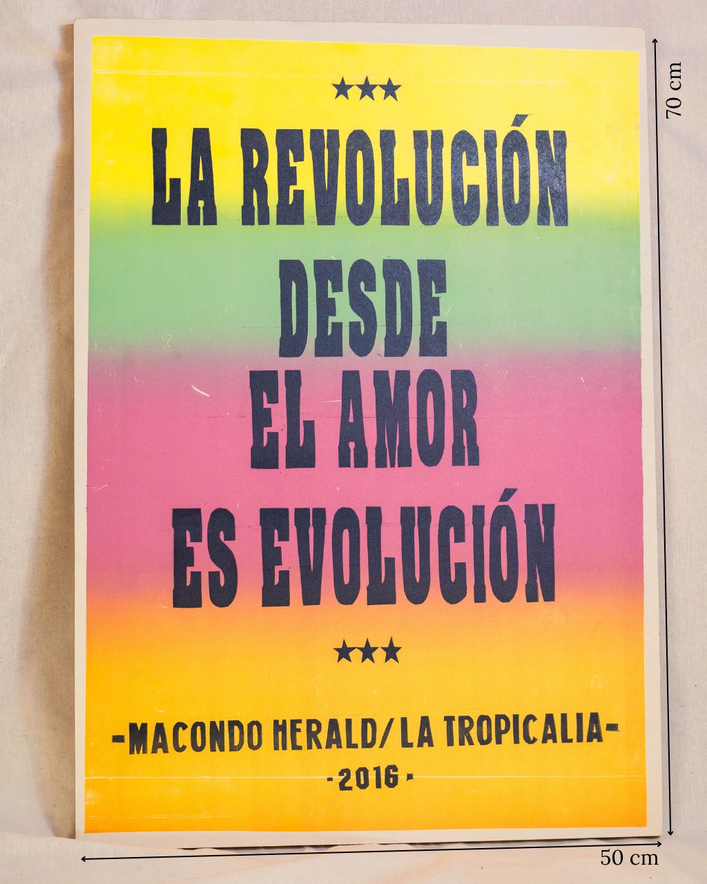Poster 'La revoluión desde el amor es evolución' de 50 x 70 cm