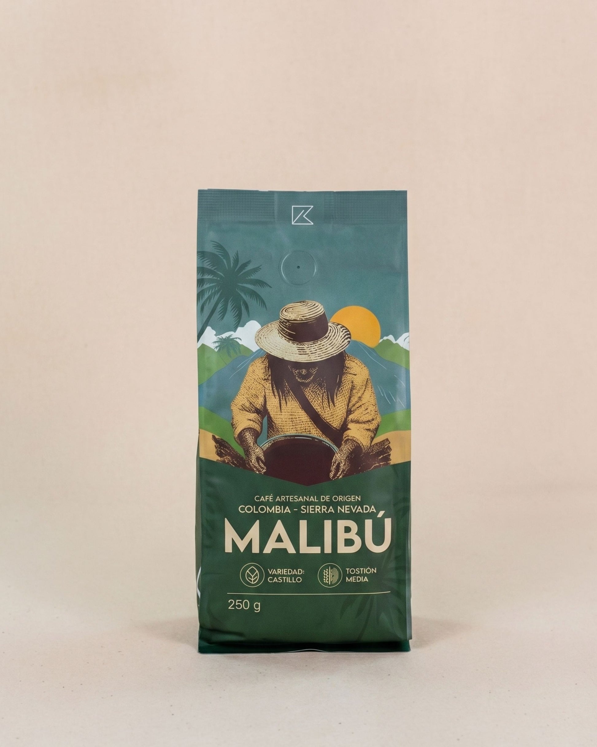 Café Malibú artesanal de origen, Sierra Nevada de Santa Marta, 250 g
