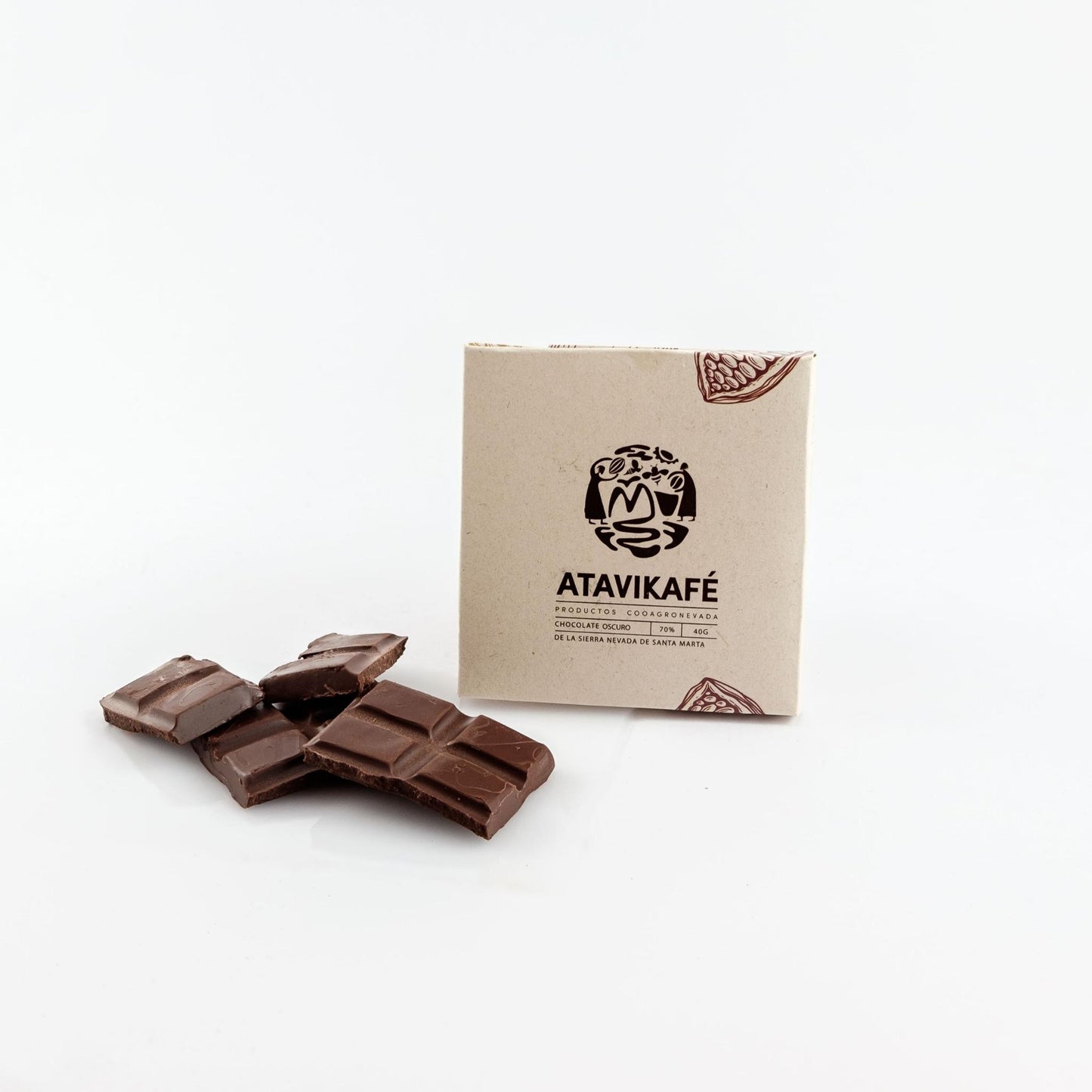Chocolate vegano y sostenible de la sierra nevada de santa marta colombia 40 gr