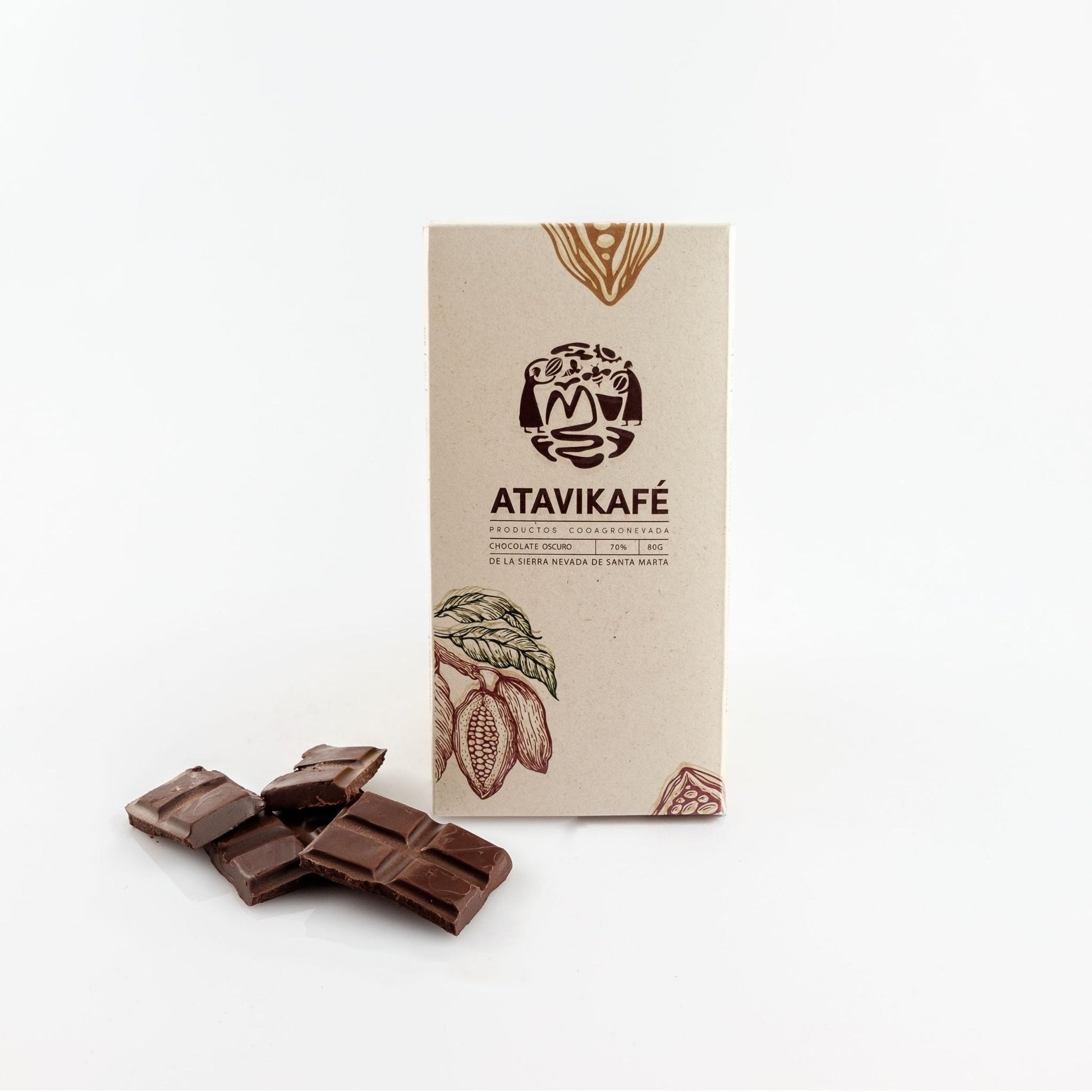 Chocolate vegano y sostenible de la sierra nevada de santa marta colombia 80 gr