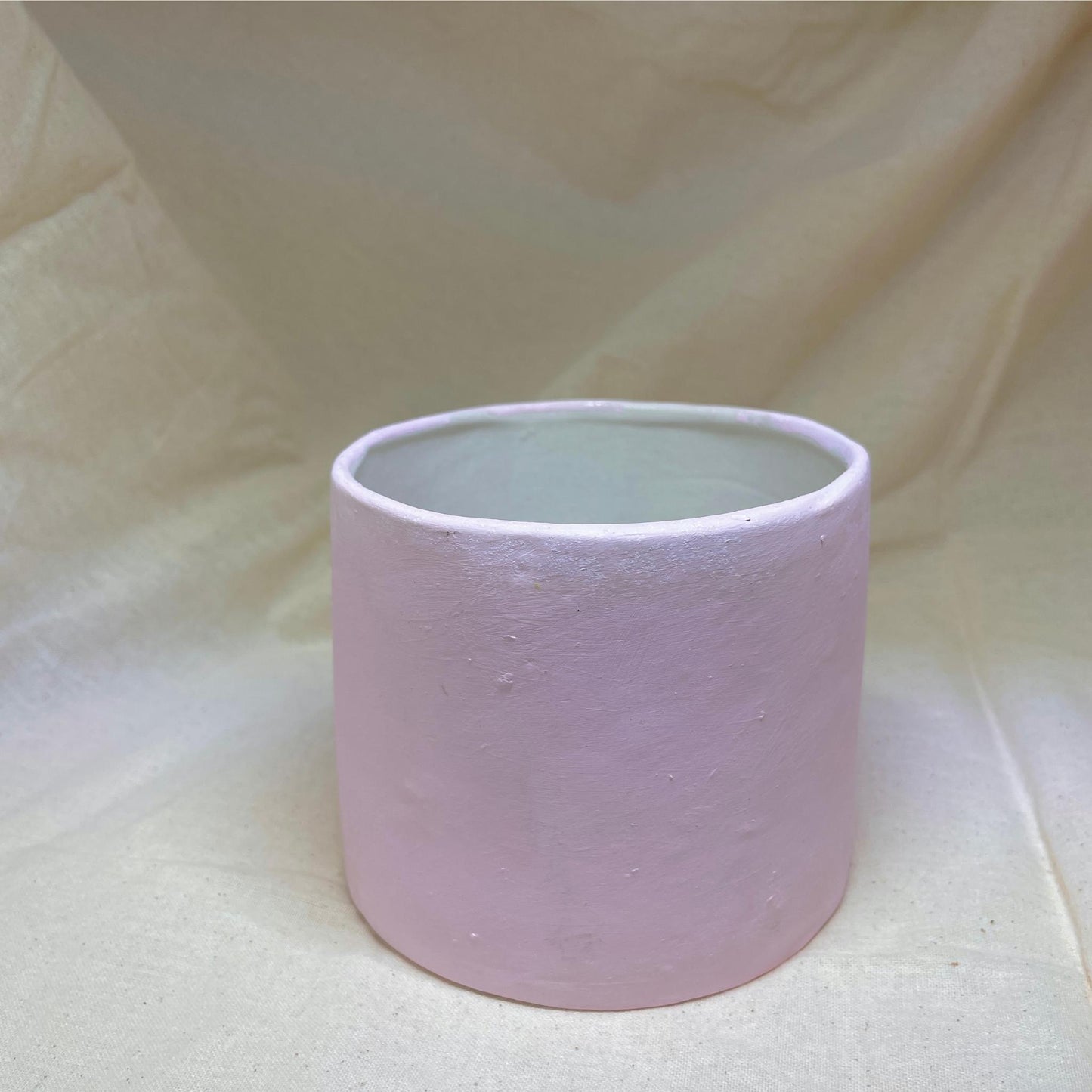 Potera rústica en cerámica color rosa